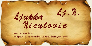 Ljupka Niculović vizit kartica